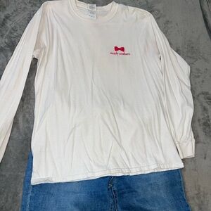Simply Southern White Shirt with Red Bow Logo